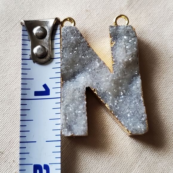 N Drusy Initial Pendant Connector - Picture 7 of 8